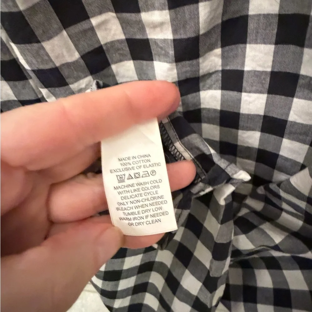 Authentic Kate Spade Gingham Off Shoulder Top Cotton Smocked M
